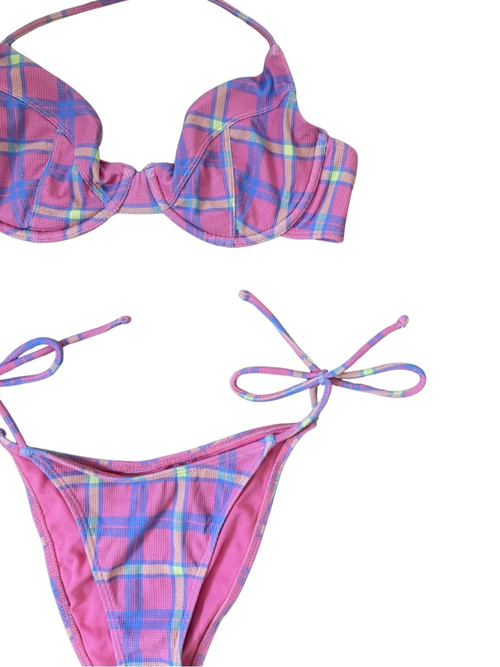Pink Plaid Bikini